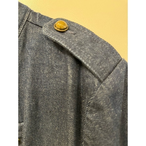 Banana Republic $168 Military NWT Dark Blue Denim Structured Jacket Large - Picture 6 of 9